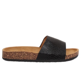 Pantoufles noires pour femmes noires PK44491 Noir le noir