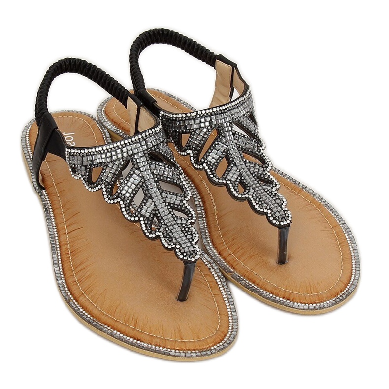 Noir Tongs avec pierres ZY172 Noir le noir Noir Tongs avec pierres ZY172 Noir le noir