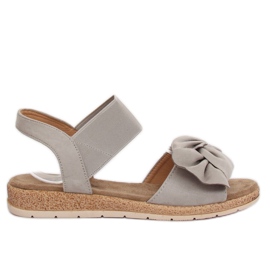 Sandales femme grises à nœud F3055 Gris Sandales femme grises à nœud F3055 Gris