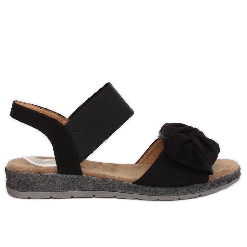 Sandales pour femmes avec un nœud noir F3055 Noir le noir