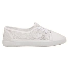 Mckeylor Baskets basses en dentelle blanc