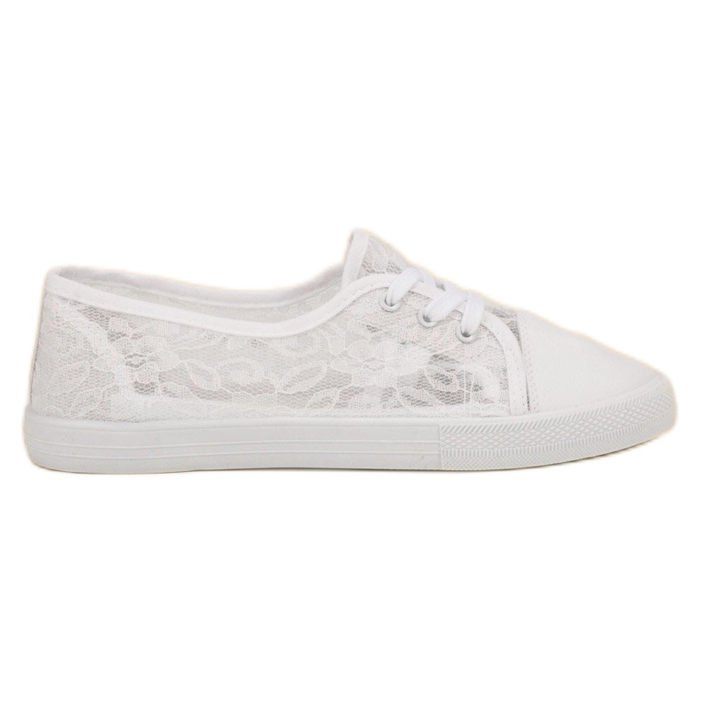 Mckeylor Baskets basses en dentelle blanche