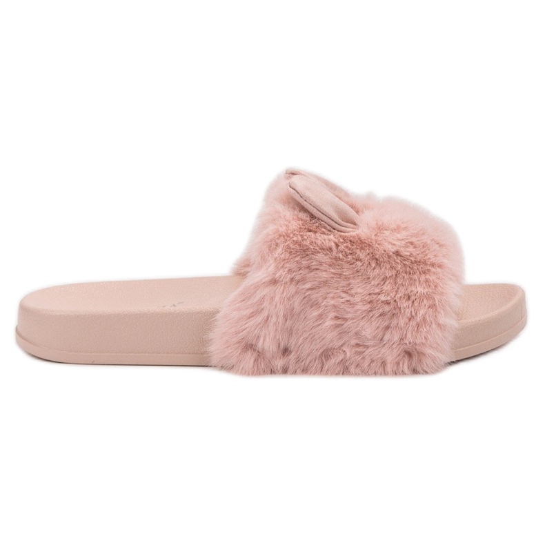 Vinceza Chaussons Roses Avec Fourrure