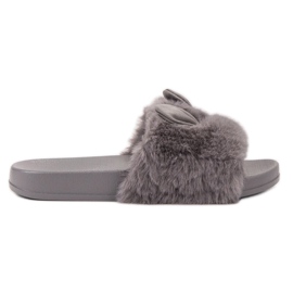 Vinceza Chaussons Gris Avec Fourrure