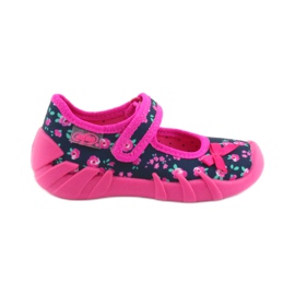 Chaussons fille Befado 109p181 rose bleu marine