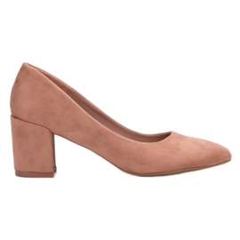 Small Swan Escarpins en daim rose