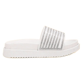 Bello Star Pantoufles Avec Cristaux blanc