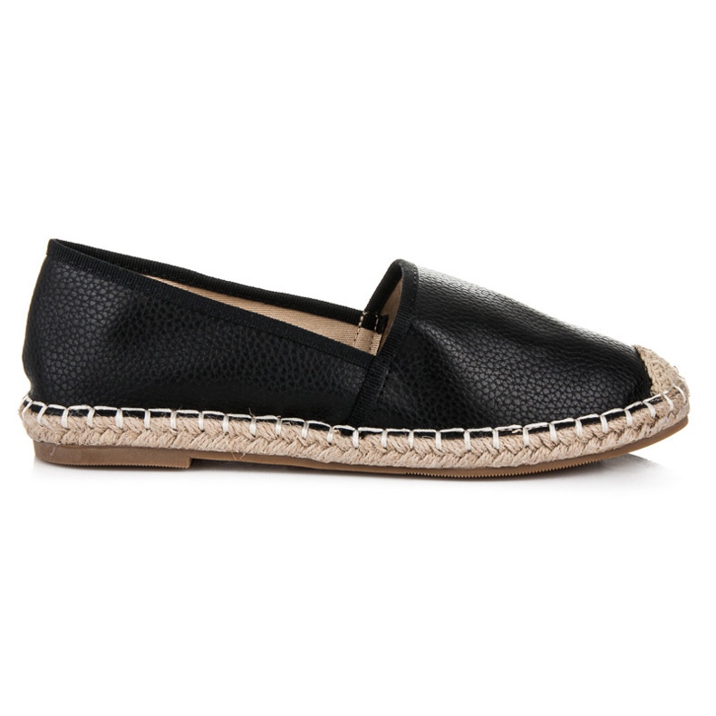 Tina&Co Espadrilles à enfiler avec cuir écologique le noir Tina&Co Espadrilles à enfiler avec cuir écologique le noir