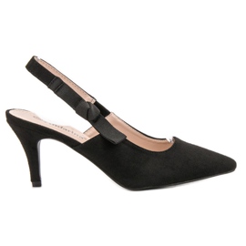 SHELOVET Escarpins à talon découvert noir