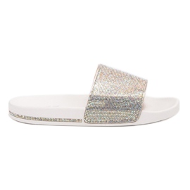 Sweet Shoes Pantoufles Avec Cristaux blanc gris