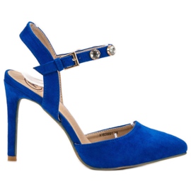 Kylie Talons hauts avec un talon exposé bleu