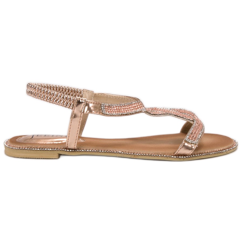 SHELOVET Sandales décorées avec un élastique rose