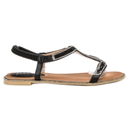 SHELOVET Sandales décorées avec un élastique le noir SHELOVET Sandales décorées avec un élastique le noir