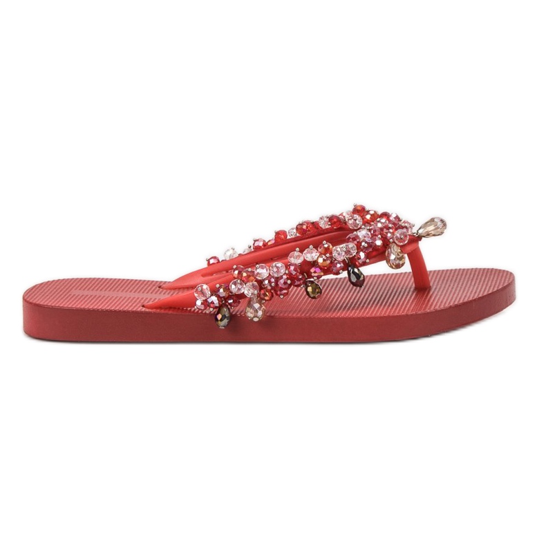 SHELOVET Tongs en caoutchouc avec ornements rouge