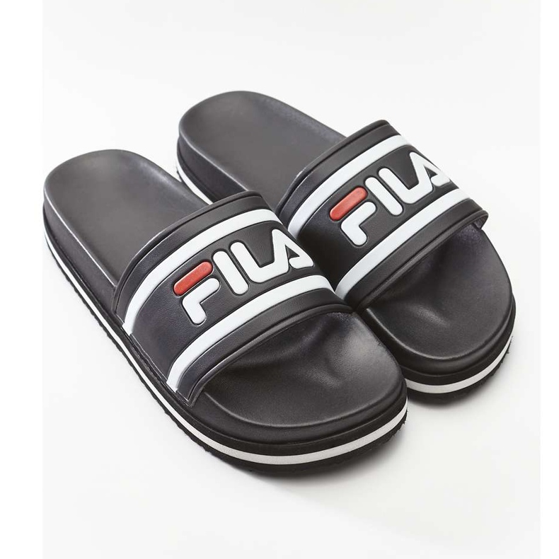 Fila Moro Bay Zeppa Wmn 11W Rayure Noire blanche le noir