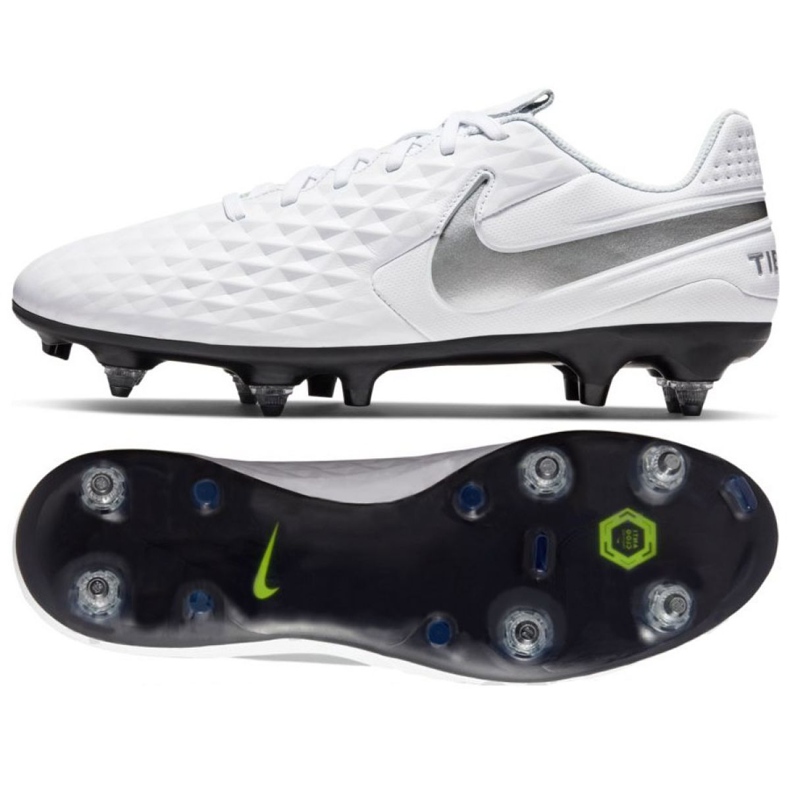 Chaussure de football Nike Tiempo Legend 8 Academy SG-Pro Anticlog Traction M AT6014-100 blanche blanche