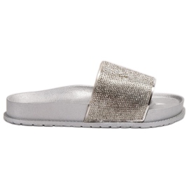 Bestelle Pantoufles En Caoutchouc Avec Cubic Zirconia gris Bestelle Pantoufles En Caoutchouc Avec Cubic Zirconia gris