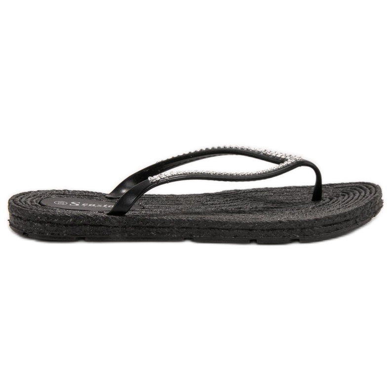Seastar Tongs Avec Cubic Zirconia le noir