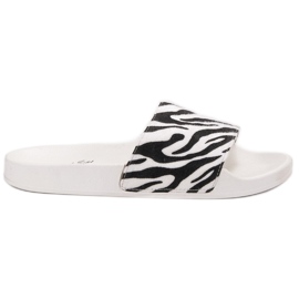 SHELOVET Pantoufles de sport en daim blanc noir