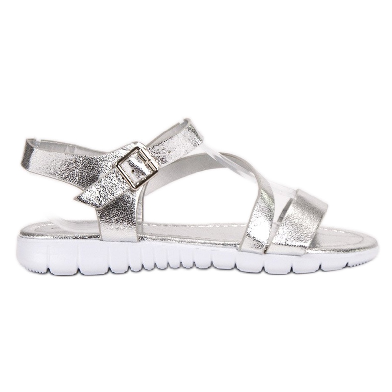 SHELOVET Sandales à fermeture boucle gris SHELOVET Sandales à fermeture boucle gris