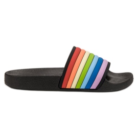 Sweet Shoes Tongs en caoutchouc colorées le noir multicolore