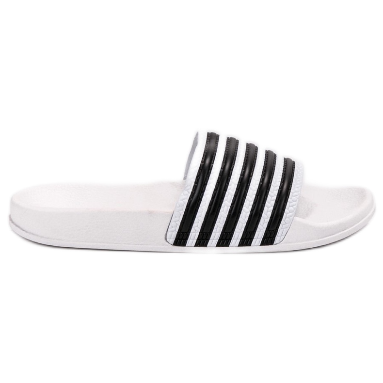 SHELOVET Pantoufles Sportives Rayées blanche