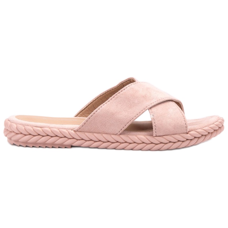 SHELOVET Pantoufles de Suèdes rose