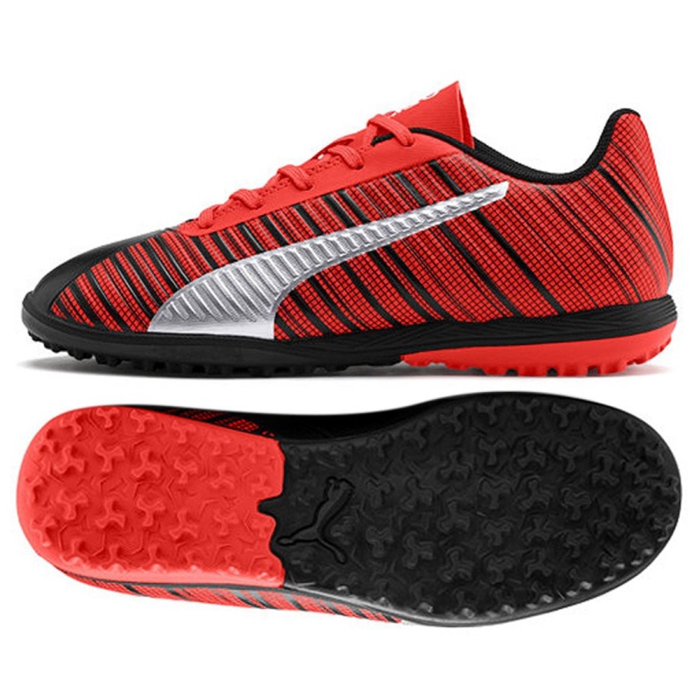 Chaussures de foot Puma One 5.4 Tt Jr 105662 01 multicolore rouge