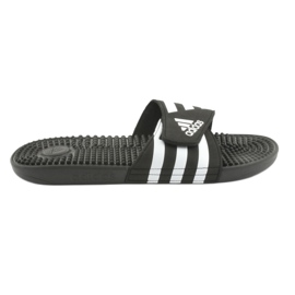 Tongs velcro Adidas Adissage M F35580 blanche le noir