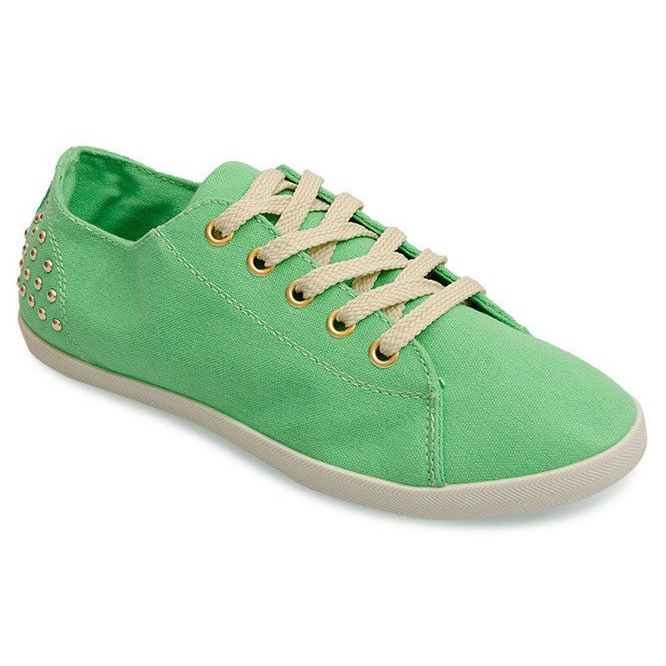 Sneakers En Toile Avec Clous VB67 Vert
