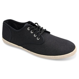 Baskets Espadrilles Semelle De Paille 8740 Noir le noir