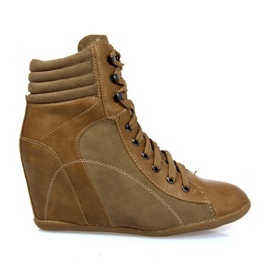Baskets Boots On Wedge 562 Kaki brun vert