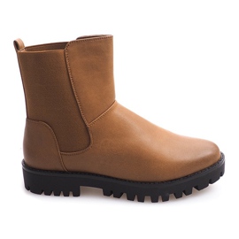 Warm Booties Bottines Jodhpur avec élastique 976-PA Camel brun