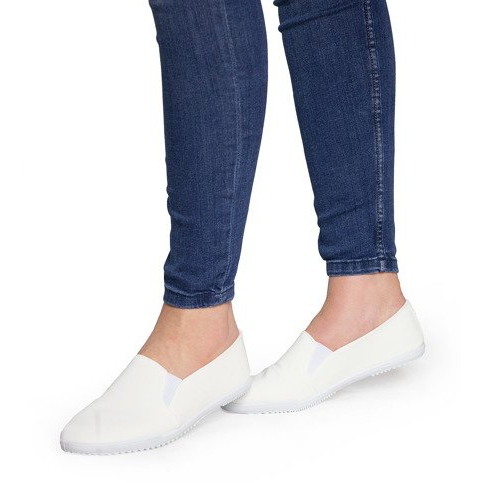 Baskets à enfiler en Lycra HB-1 blanches