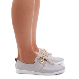 Baskets à lacets argentées VT79-3 gris