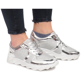 Baskets de sport B8890-1 Argent gris