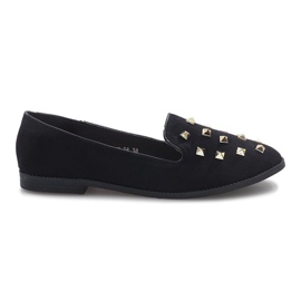 Chaussures à enfiler noires avec clous Lords le noir