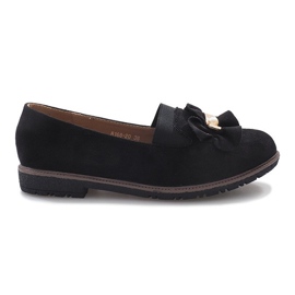 Chaussures à enfiler noires avec un nœud Pearl Inside le noir