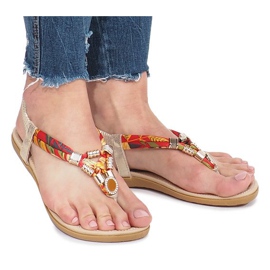 Sandales plates dorées avec losanges Sprat