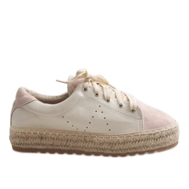 Espadrilles lacées LX-07 roses