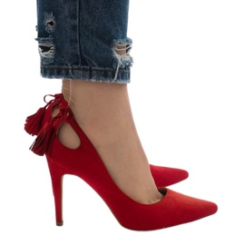 Escarpins D-10 en daim rouge