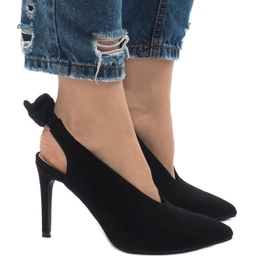 Escarpins LB-330 en daim noir le noir