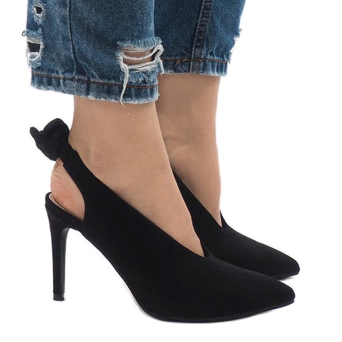 Escarpins LB-330 en daim noir le noir