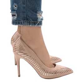 Escarpins roses classiques en daim HYD-A16