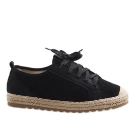 Espadrilles noires à lacets BB02P