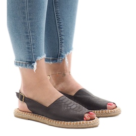 Sandales espadrilles marron B218 brun Sandales espadrilles marron B218 brun