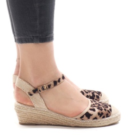 Espadrilles compensées léopard LLI-3M88-51 multicolore
