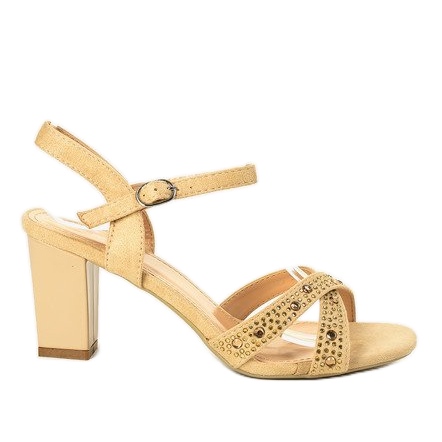 Sandales à talons beiges 62225