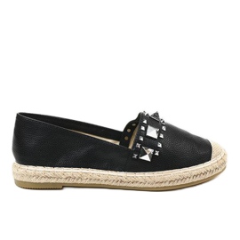 Espadrilles noires à clous LX-206