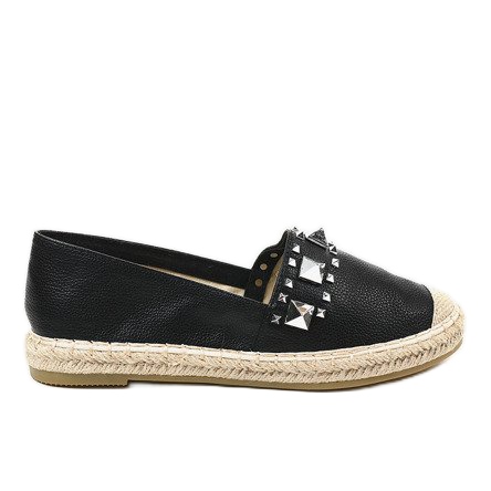 Espadrilles noires à clous LX-206 le noir